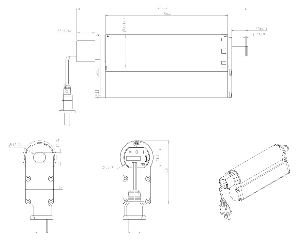 150mm滾筒電機